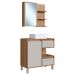 Gabinete 80 cm Espelheira e Cuba Branca CJ2001 Mell Arenas FAEM