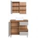 Gabinete 80 cm Espelheira e Cuba Branca CJ2001 Mell Arenas FAEM