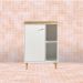 Gabinete Banheiro 1 Porta 2 Prateleiras 60 cm BN06 Branco Dtall