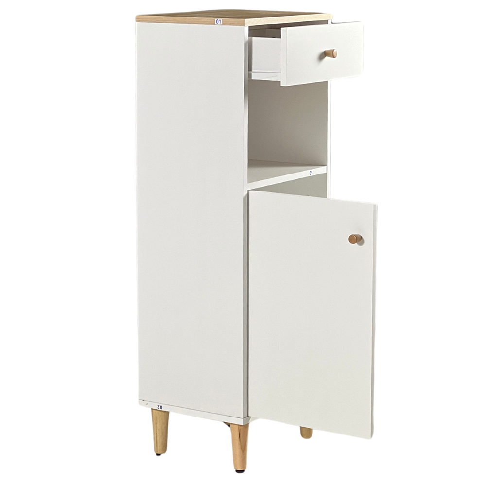 Gabinete Banheiro 1 Pt 1 Gv 3 Prateleiras 104 cm BN07 Branco Dtall