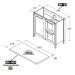 Gabinete Banheiro Com Tampo 1 Pt 2 Gv 79 cm BN01 Branco Dtall
