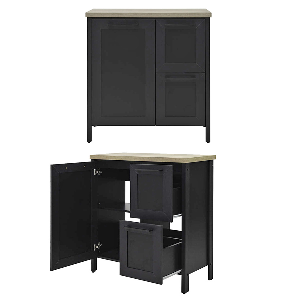 Gabinete Banheiro Com Tampo 1 Pt 2 Gv 79 cm BN01 Preto Dtall