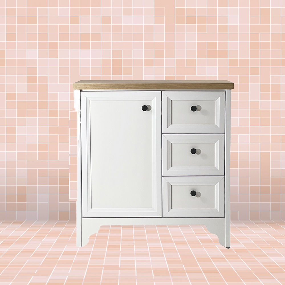 Gabinete Banheiro Com Tampo 1 Pt 3 Gv 79 cm BN05 Branco Dtall