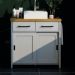 Gabinete Banheiro Com Tampo 2 Pt 2 Gv 85 cm BN04 Preto Dtall