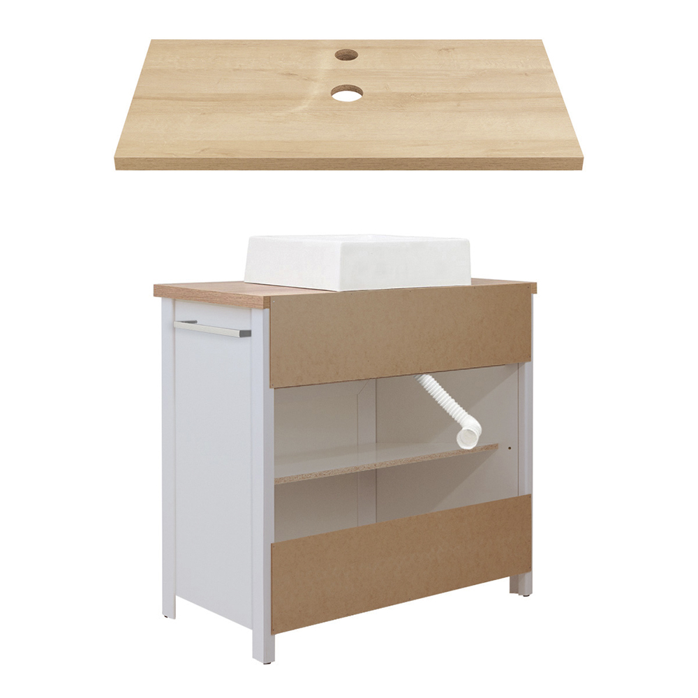 Gabinete Banheiro Com Tampo 2 Pt 2 Gv 85 cm BN04 Preto Dtall