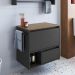 Gabinete Para Banheiro 01 Porta 01 Gaveta 60cm Mel Grafite PRODDY