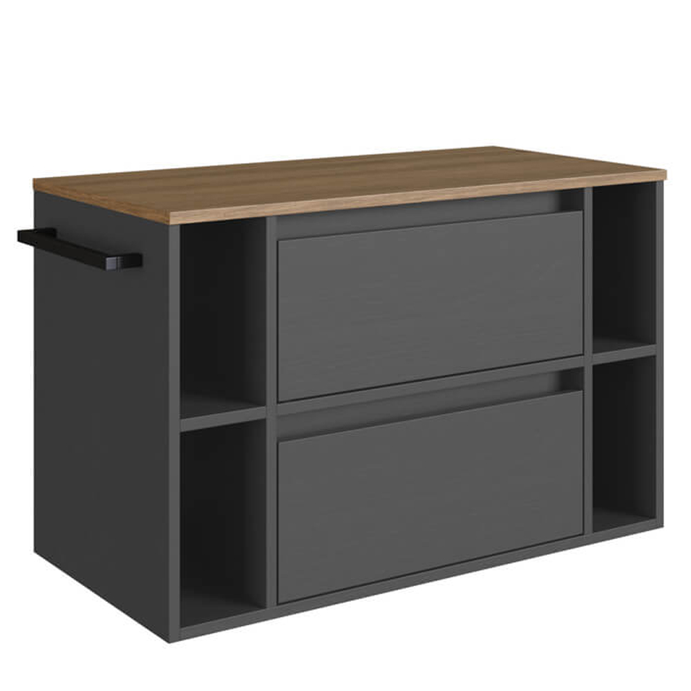 Gabinete Para Banheiro 01 Porta 01 Gaveta 80cm Mel Grafite PRODDY