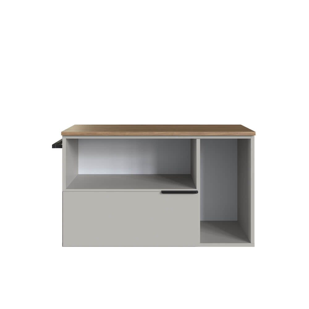 Gabinete Para Banheiro 02 Portas 01 Gaveta 80cm Mel Arenas PRODDY