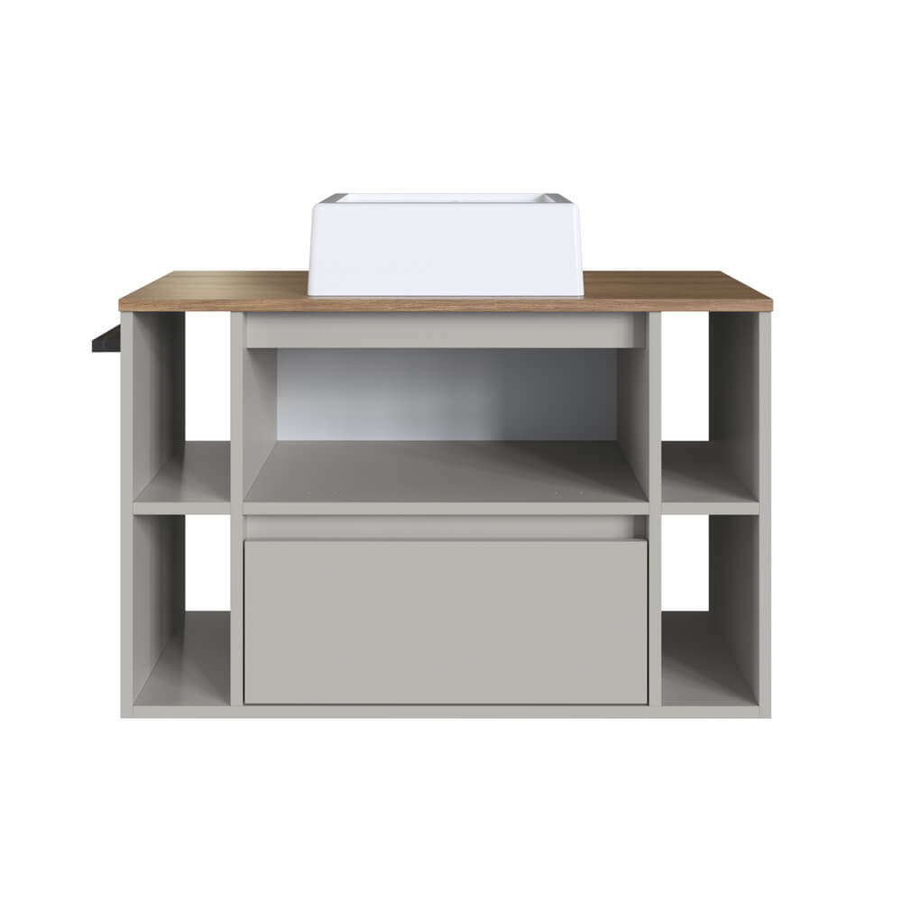 Gabinete Para Banheiro Com Cuba 01 Porta 80cm Mel Arenas PRODDY