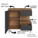 Gabinete Suspenso 1 Porta e 2 Gavetas 80 cm BL2001 Mell Grafite FAEM
