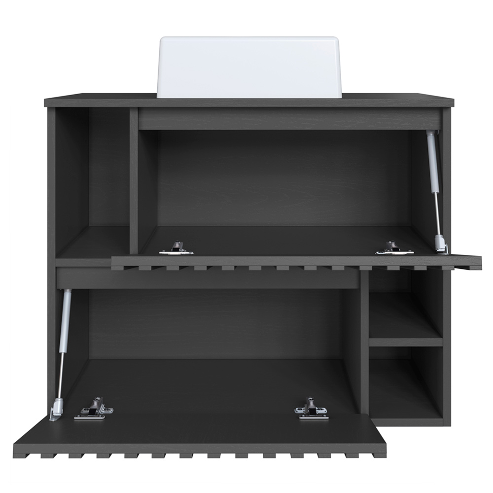 Gabinete Suspenso 2 Portas Com Cuba Branca 75 cm BL1000 Grafite FAEM