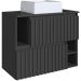 Gabinete Suspenso 2 Portas Com Cuba Branca 75 cm BL1000 Grafite FAEM