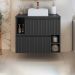 Gabinete Suspenso 2 Portas Com Cuba Branca 75 cm BL1000 Grafite FAEM