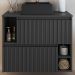 Gabinete Suspenso 2 Portas Com Cuba Preta 75 cm BL1000 Grafite FAEM