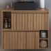 Gabinete Suspenso 2 Portas Com Cuba Preta 75 cm BL1000 Mell FAEM