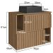 Gabinete Suspenso 2 Portas Com Cuba Preta 75 cm BL1000 Mell FAEM