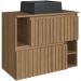 Gabinete Suspenso 2 Portas Com Cuba Preta 75 cm BL1000 Mell FAEM