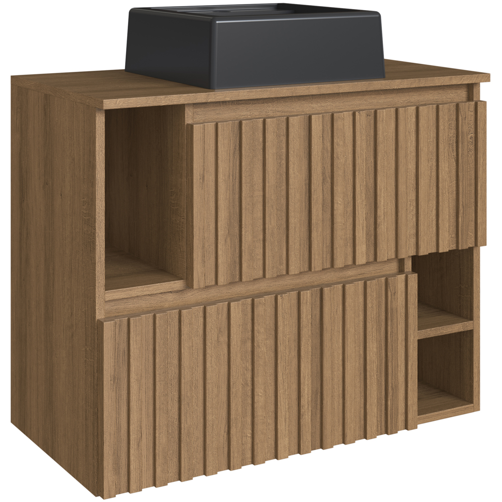 Gabinete Suspenso 2 Portas Com Cuba Preta 75 cm BL1000 Mell FAEM