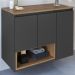 Gabinete Suspenso 3 Portas Com Tampo BL9220 Mell Grafite FAEM