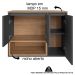 Gabinete Suspenso 3 Portas Com Tampo BL9220 Mell Grafite FAEM
