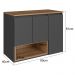Gabinete Suspenso 3 Portas Com Tampo BL9220 Mell Grafite FAEM