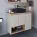 Gabinete Suspenso 80 cm Com Cuba Preta BL9220 Mell Arenas FAEM