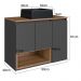 Gabinete Suspenso 80 cm Com Cuba Preta BL9220 Mell Grafite FAEM