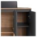 Gabinete Suspenso 80 cm Com Cuba Preta BL9220 Mell Grafite FAEM