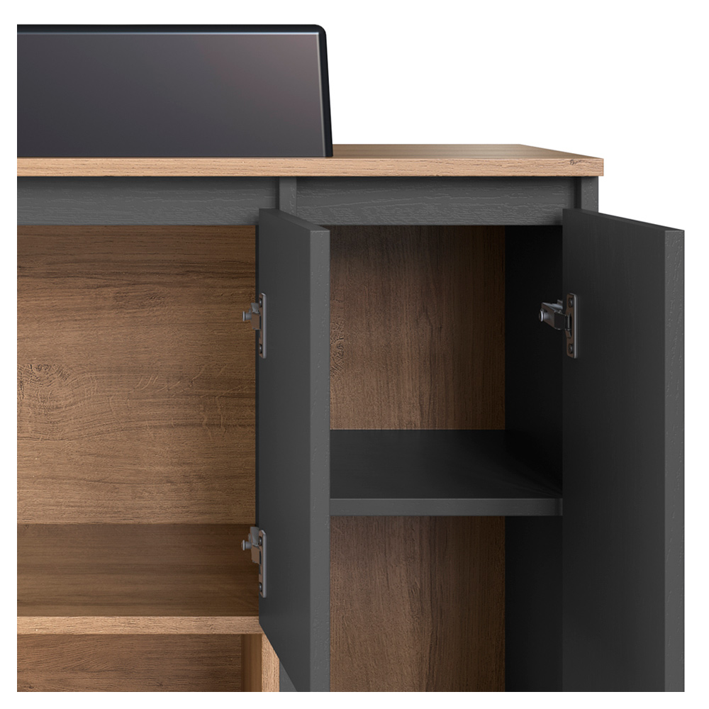 Gabinete Suspenso 80 cm Com Cuba Preta BL9220 Mell Grafite FAEM
