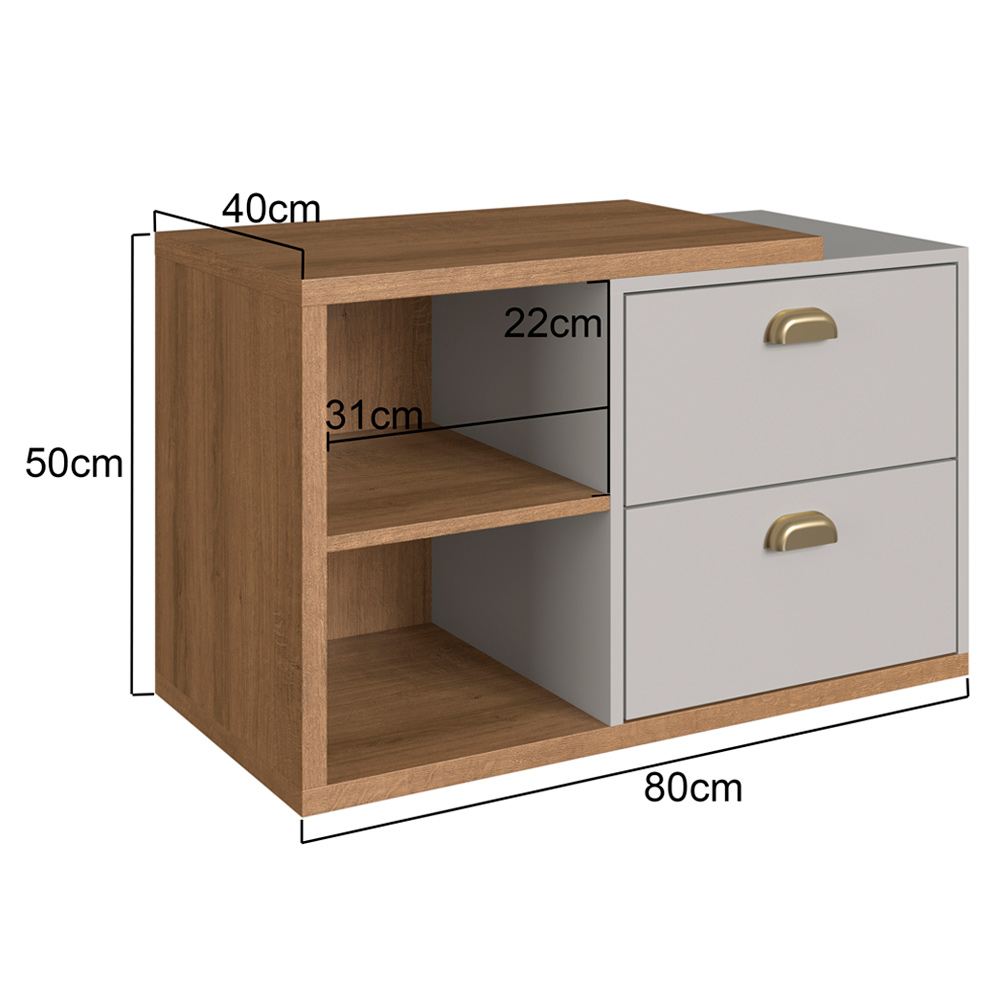 Gabinete Suspenso 80 cm Com Tampo e 2 Gavetas BL8240 Mell Arenas FAEM