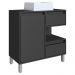 Gabinete Suspenso 80 cm Cuba Branca BL2001 Grafite FAEM