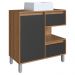 Gabinete Suspenso 80 cm Cuba Branca BL2001 Mell Grafite FAEM