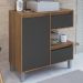 Gabinete Suspenso 80 cm Cuba Branca BL2001 Mell Grafite FAEM