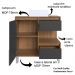 Gabinete Suspenso 80 cm Cuba Branca BL2001 Mell Grafite FAEM