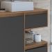 Gabinete Suspenso 80 cm Cuba Branca BL2001 Mell Grafite FAEM
