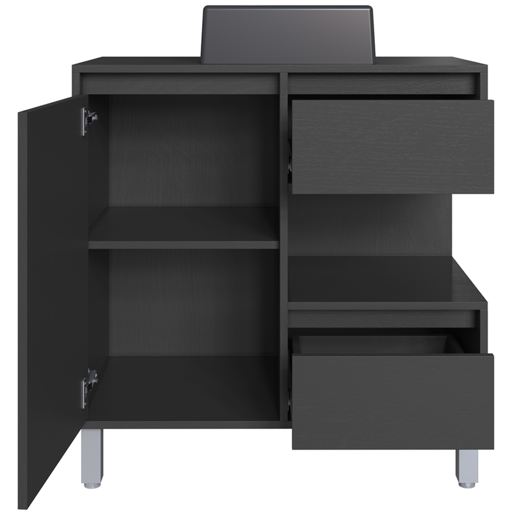 Gabinete Suspenso 80 cm Cuba Preta BL2001 Grafite FAEM