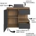Gabinete Suspenso 80 cm Cuba Preta BL2001 Mell Grafite FAEM