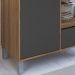 Gabinete Suspenso 80 cm Cuba Preta BL2001 Mell Grafite FAEM