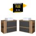Gabinete Suspenso Com Cuba e Gavetao BL2003 Mell Grafite FAEM