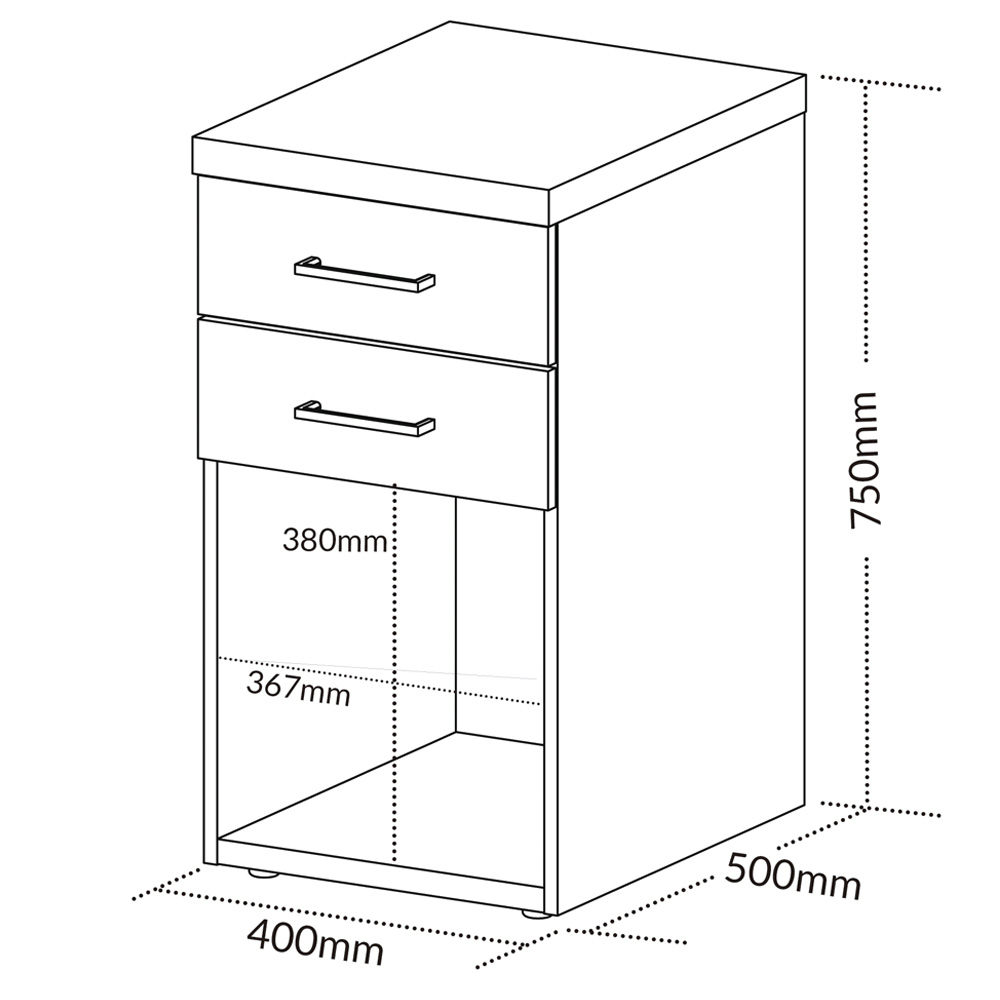 Gaveteiro Multiuso Tampo Tamburato 40cm Olmo Branco TOK ARTY