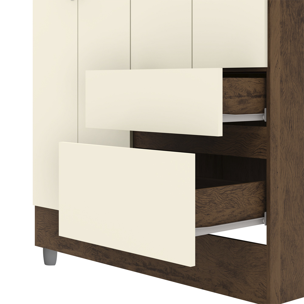 Guarda Roupa 102 cm 4 Portas PLUS 10090 Imbuia Champanhe VLR