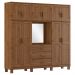 Guarda Roupa 10P 3G Capela Espelho 225 cm 1288 Castanho Milani Store