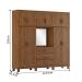 Guarda Roupa 10P 3G Capela Espelho 225 cm 1288 Castanho Milani Store