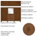 Guarda Roupa 10P 3G Capela Espelho 225 cm 1288 Castanho Milani Store