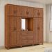 Guarda Roupa 10P 3G Capela Espelho 225 cm 1288 Castanho Milani Store