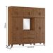 Guarda Roupa 10P 3G Com Aplique Capela 225 cm 1278 Castanho Milani Store