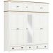 Guarda Roupa 10P 3G Espelho Madeira Maciça 220 cm 9139 Branco Freijo Milani Store