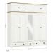 Guarda Roupa 10P 3G Espelho Madeira Maciça 220 cm 9139 Branco Freijo Milani Store