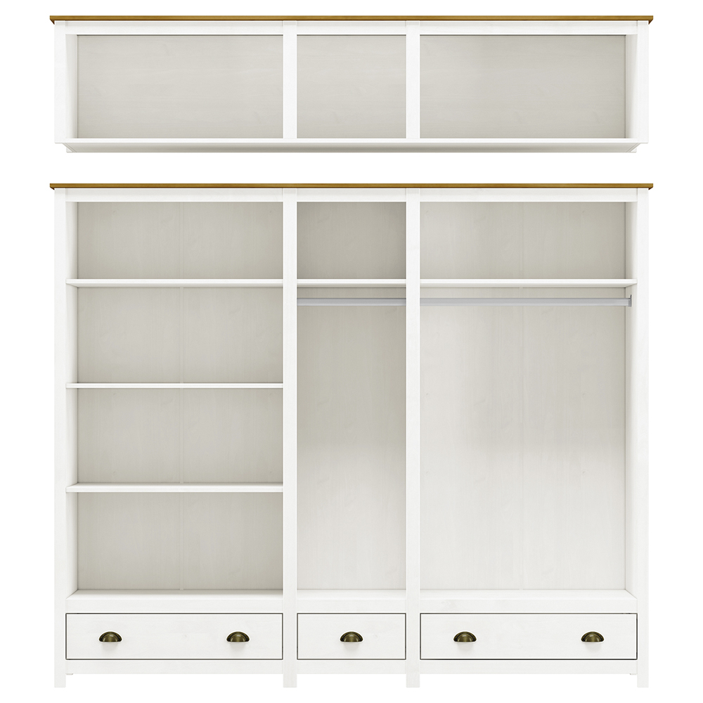 Guarda Roupa 10P 3G Espelho Madeira Maciça 220 cm 9139 Branco Freijo Milani Store