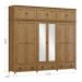 Guarda Roupa 12P 3G Espelho Madeira Maciça 261 cm 9134 Freijo Milani Store